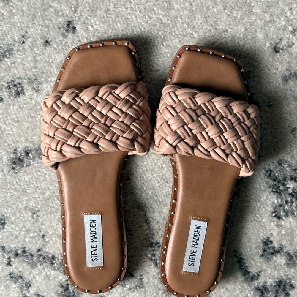 Steve Madden Women's Beige Braided Sandals